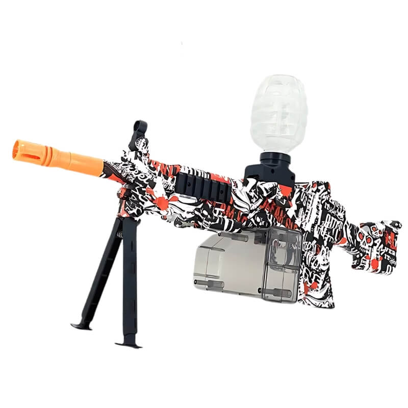 Realistic toy pistol with tripod support and a high-capacity water gel ammo system.