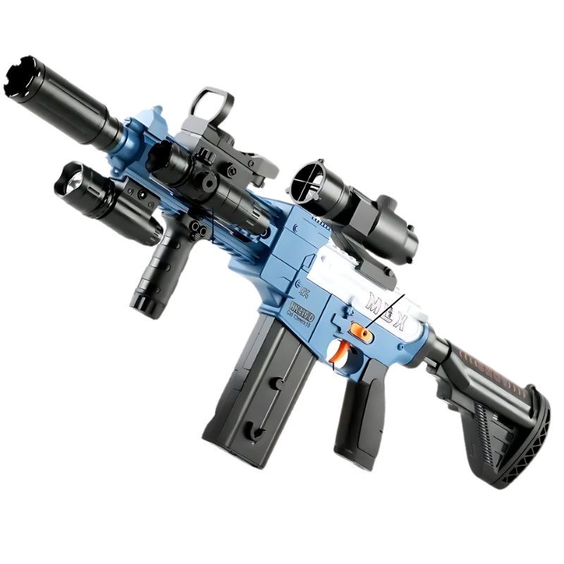 A highly detailed design of realistic toy guns with attachments for action-packed play.