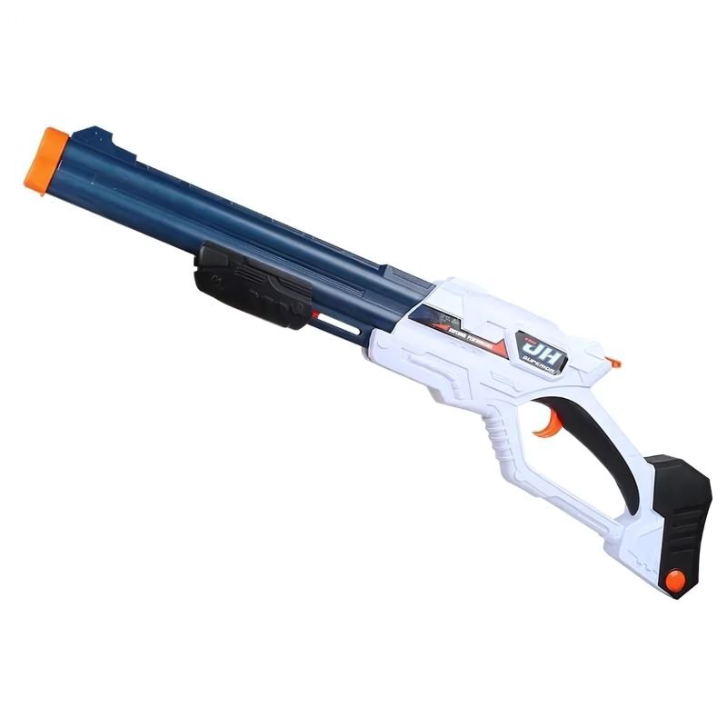 Compact and efficient shotgun-style realistic toy guns in white and blue for quick action.