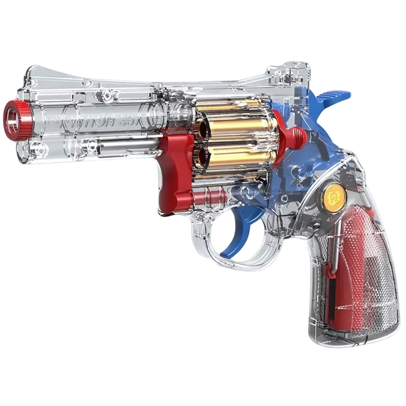 Transparent Glock toy gun with colorful interior and bold design for standout play sessions.